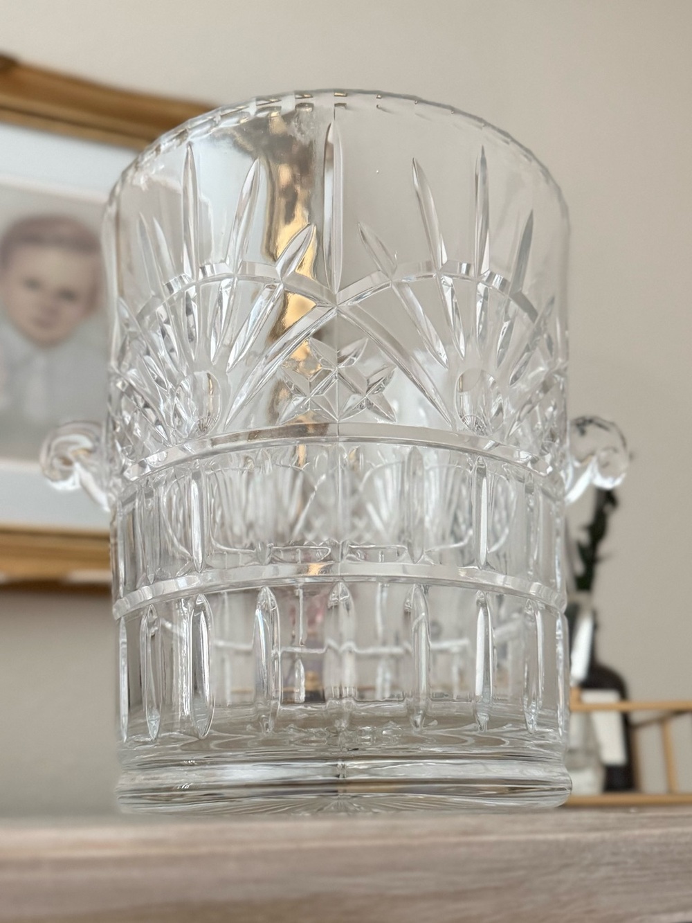 *Stunning* Lead Crystal Clear Cut Ice Bucket - Elegant Crystal Design